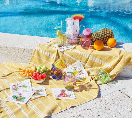 Kim Seybert Tropicana Cocktail Napkins set of 6 in Box - Lifestyle 3