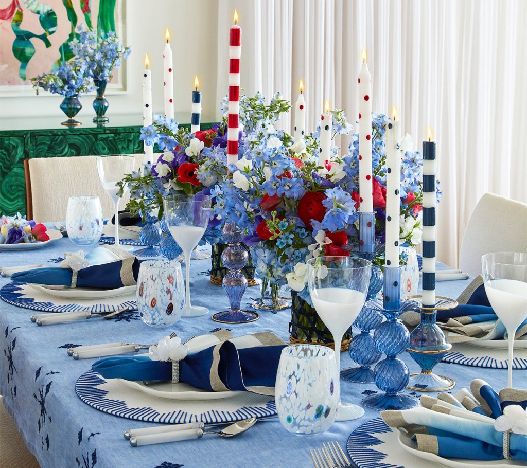Ripple Blue Candlestick Detail 5 | Kim Seybert at Fig Linens and Home