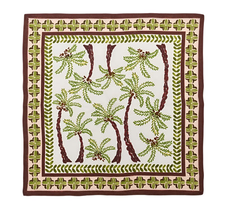 Kim Seybert Oasis Linen Napkins with Palm Trees Open View