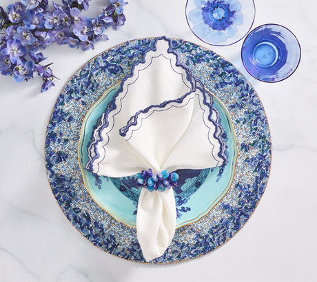 Kim Seybert Placemats - Lagoon Navy Blue Set of Placemats with Napkins Lifestyle 4