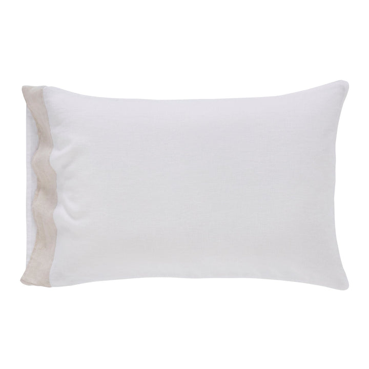 Kyoto European Linen Pillowcase Set Beige | Orchids Lux at Fig Linens and Home