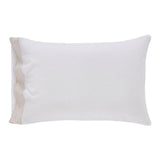 Kyoto European Linen Pillowcase Set Beige | Orchids Lux at Fig Linens and Home