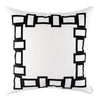 Lili Alessandra Peru Euro Border Pillow White / Black 28x28