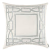 Lili Alessandra Trey Euro Border Pillow Ivory / Aquamarine 28x28