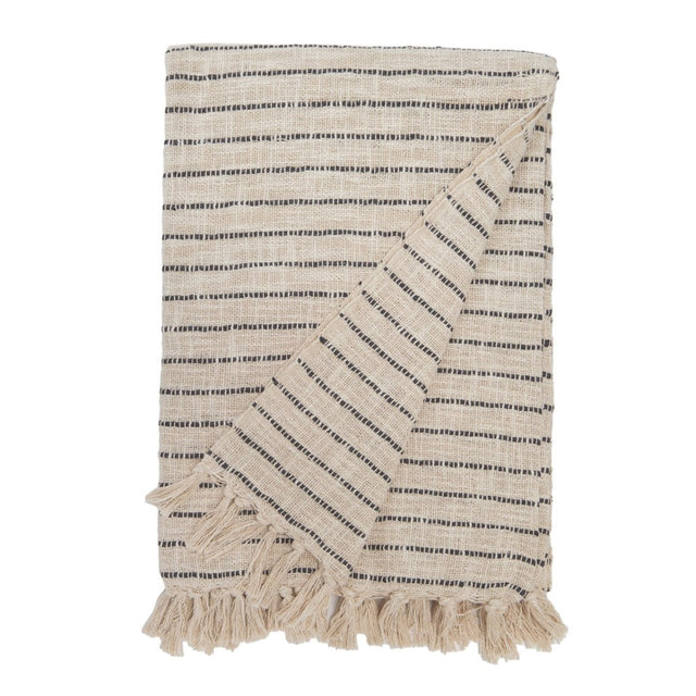 Pom Pom at Home JoJo - Oversized THROW 60" X 90" - IVORY/CHARCOAL - HANDWOVEN