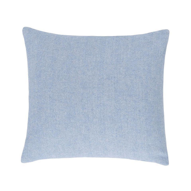 Lands Downunder Denim Solid Herringbone Pillow by Lands Downunder - at FIG LINENS AND HOME - 1