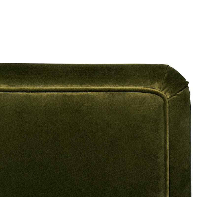 Barrel Chair Detail - Worlds Away Lansky Olive Green Small Chair at Fig Linens and Home