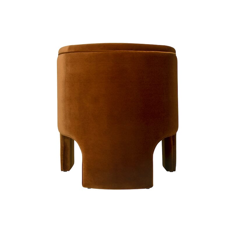Barrel Chair Back - Worlds Away Lansky Rust Small Chair at Fig Linens and Home