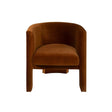 Barrel Chair Front - Worlds Away Lansky Rust Small Chair at Fig Linens and Home