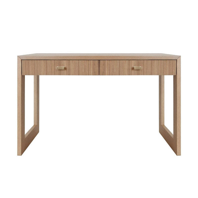 Larkin Desk in Natural Oak | Worlds Away Furniture - Front View - Fig Linens and Home