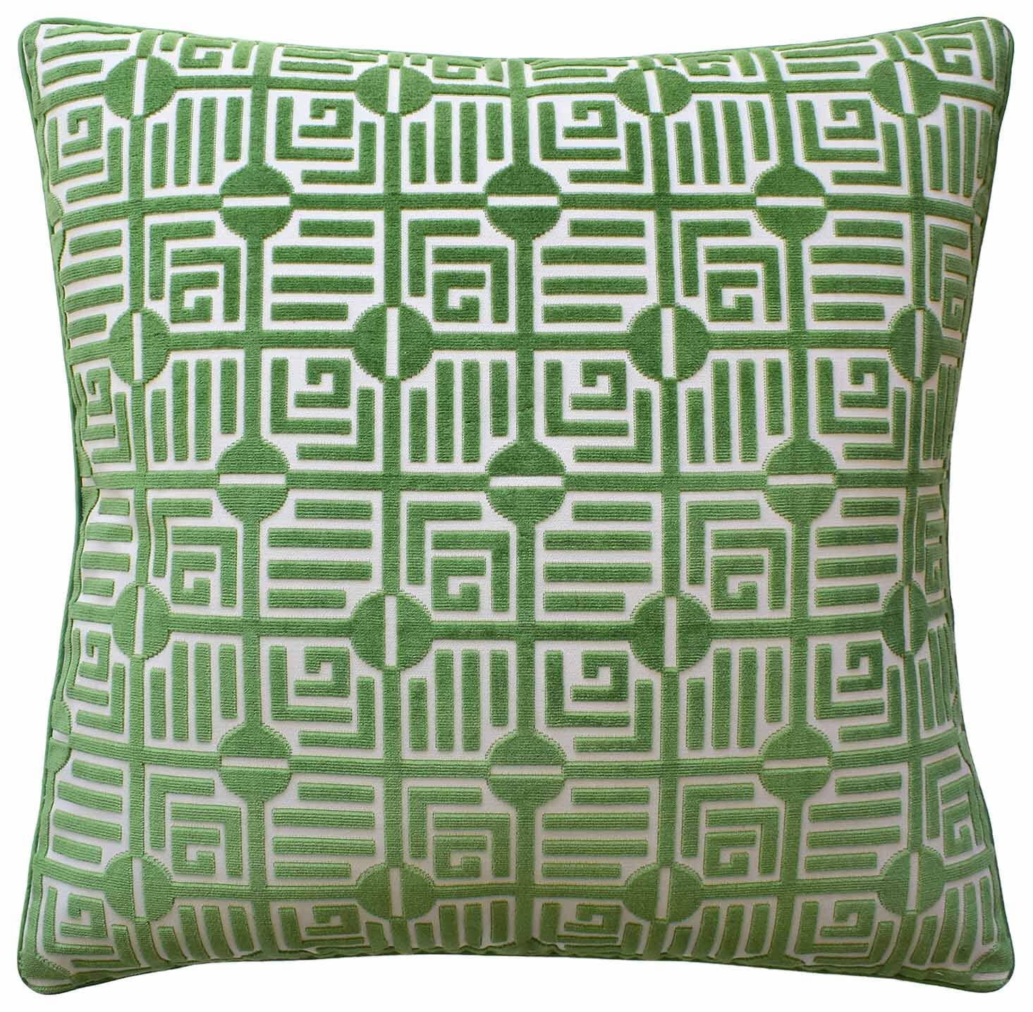 Labyrinth Velvet Emerald - Throw Pillow by Ryan Studio