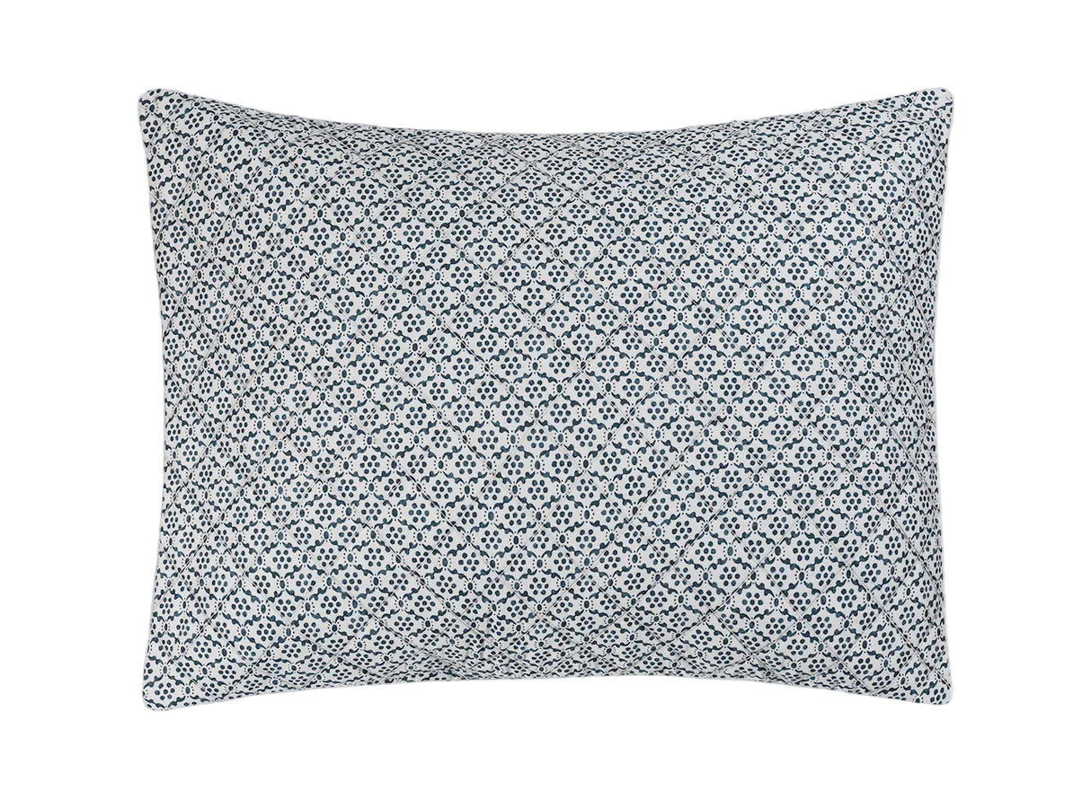 Laksha Indigo Quilted Pillow Shams by Matouk Schumacher at Fig Linens and Home