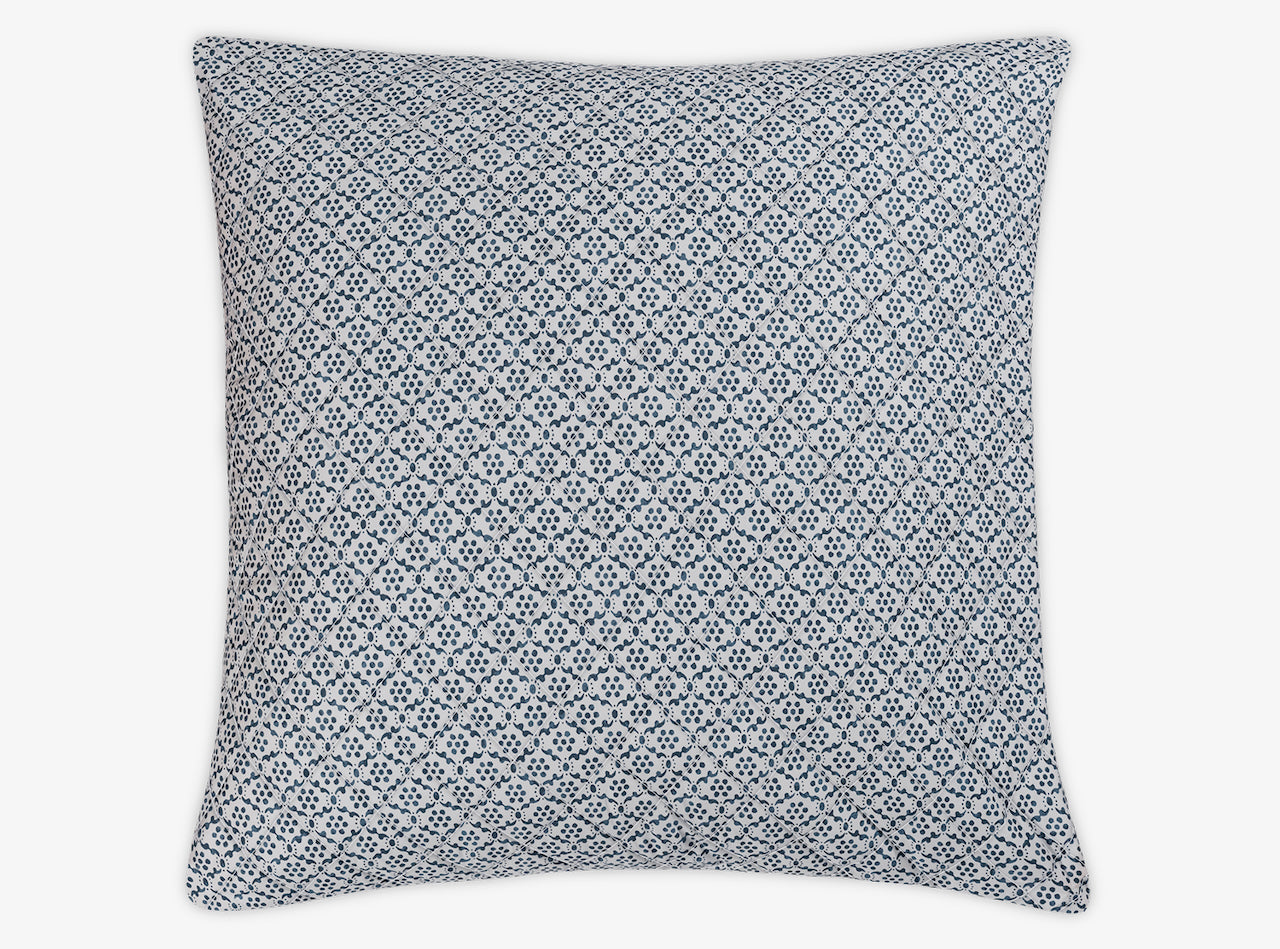 Quilted Euro Sham - Laksha Indigo Pillow Shams by Matouk Schumacher at Fig Linens and Home