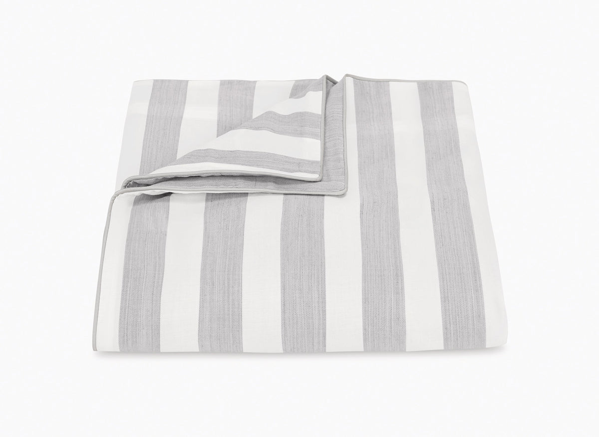 Lana Stripe Silver Duvet Cover | Matouk at Fig Linens and Home