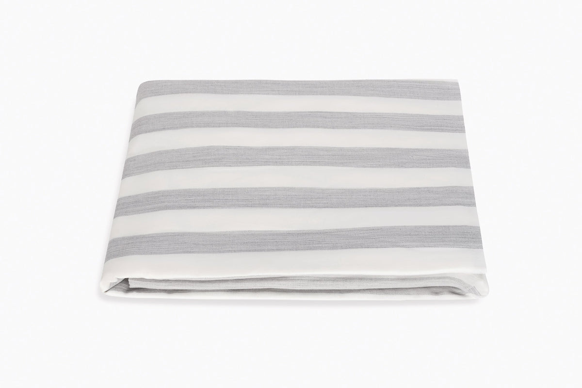 Lana Stripe Silver Fitted Sheet | Matouk at Fig Linens and Home