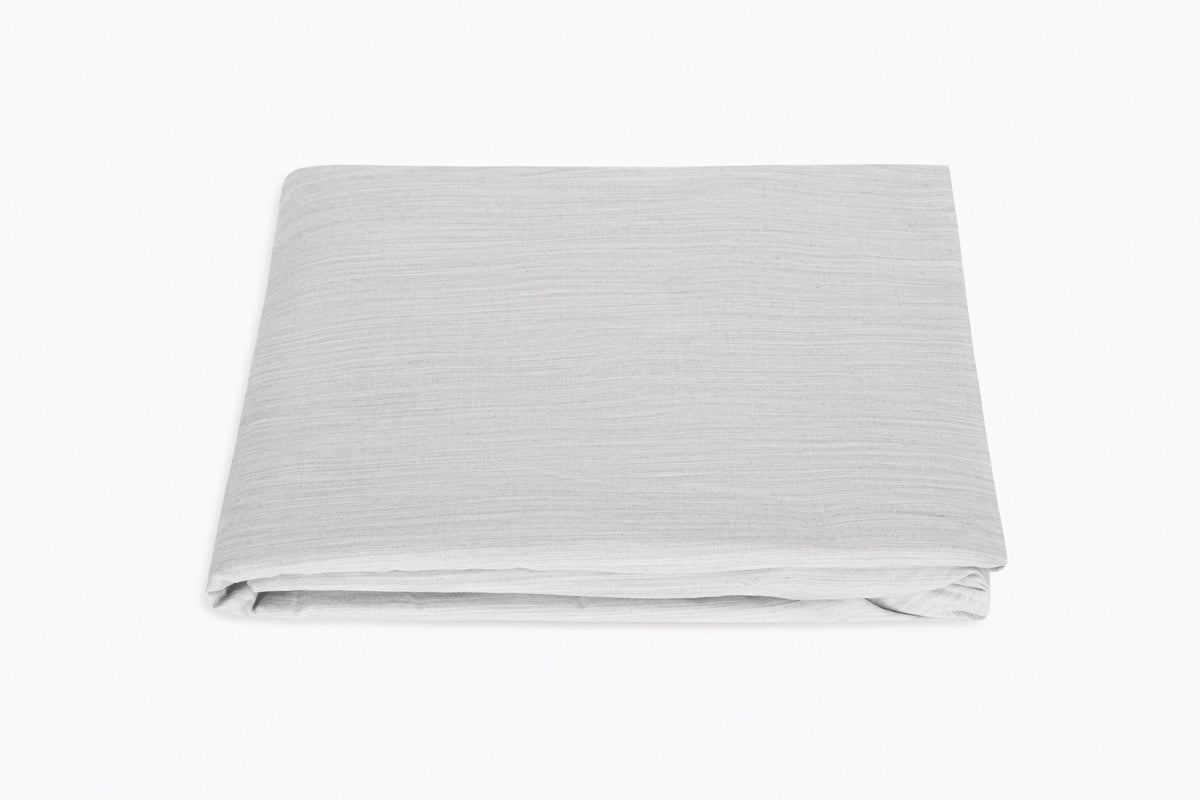 Lana Melange Silver Fitted Sheet | Matouk at Fig Linens and Home