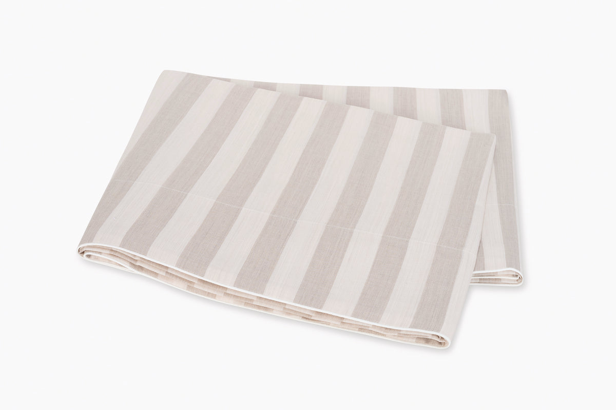 Lana Stripe Café au Lait Flat Sheet | Matouk at Fig Linens and Home