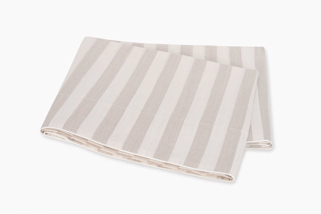 Lana Stripe Café au Lait Flat Sheet | Matouk at Fig Linens and Home