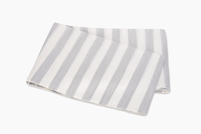Lana Stripe Silver Flat Sheet | Matouk at Fig Linens and Home