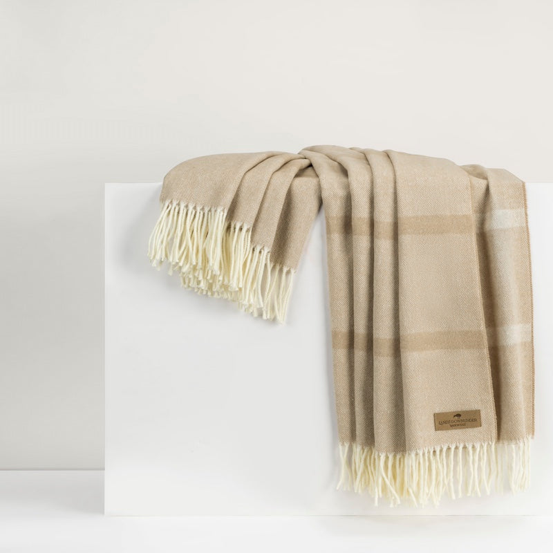 Dune Montauk Stripe Herringbone Throw by Lands Downunder at Fig Linens and Home