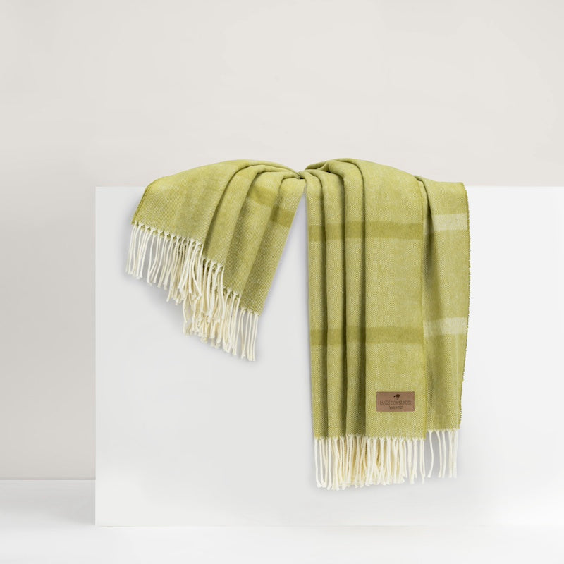 Lemongrass Montauk Stripe Throw by Lands Downunder at Fig Linens and Home