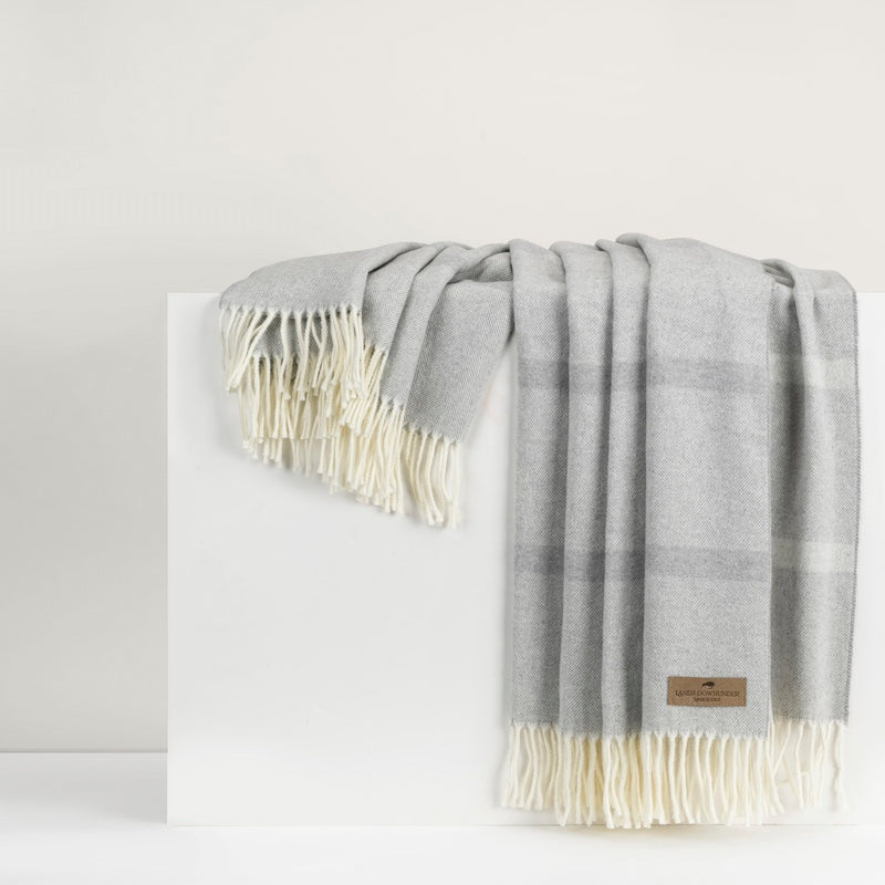 Pebble Montauk Stripe Herringbone Throw by Lands Downunder at Fig Linens and Home