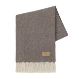 Cashmere Throw - Lands Downunder Mocha Pinstripe Cashmere Throw on White Background