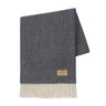 Cashmere Throw - Lands Downunder Navy Blue Pinstripe Cashmere Throw on White Background