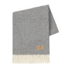 Cashmere Throw - Lands Downunder Slate Gray Pinstripe Cashmere Throw on White Background