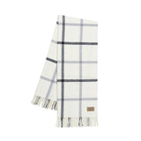 Lands Downunder Blanket - Tattersall Light Gray and Graphite Tartan Throw on White Background