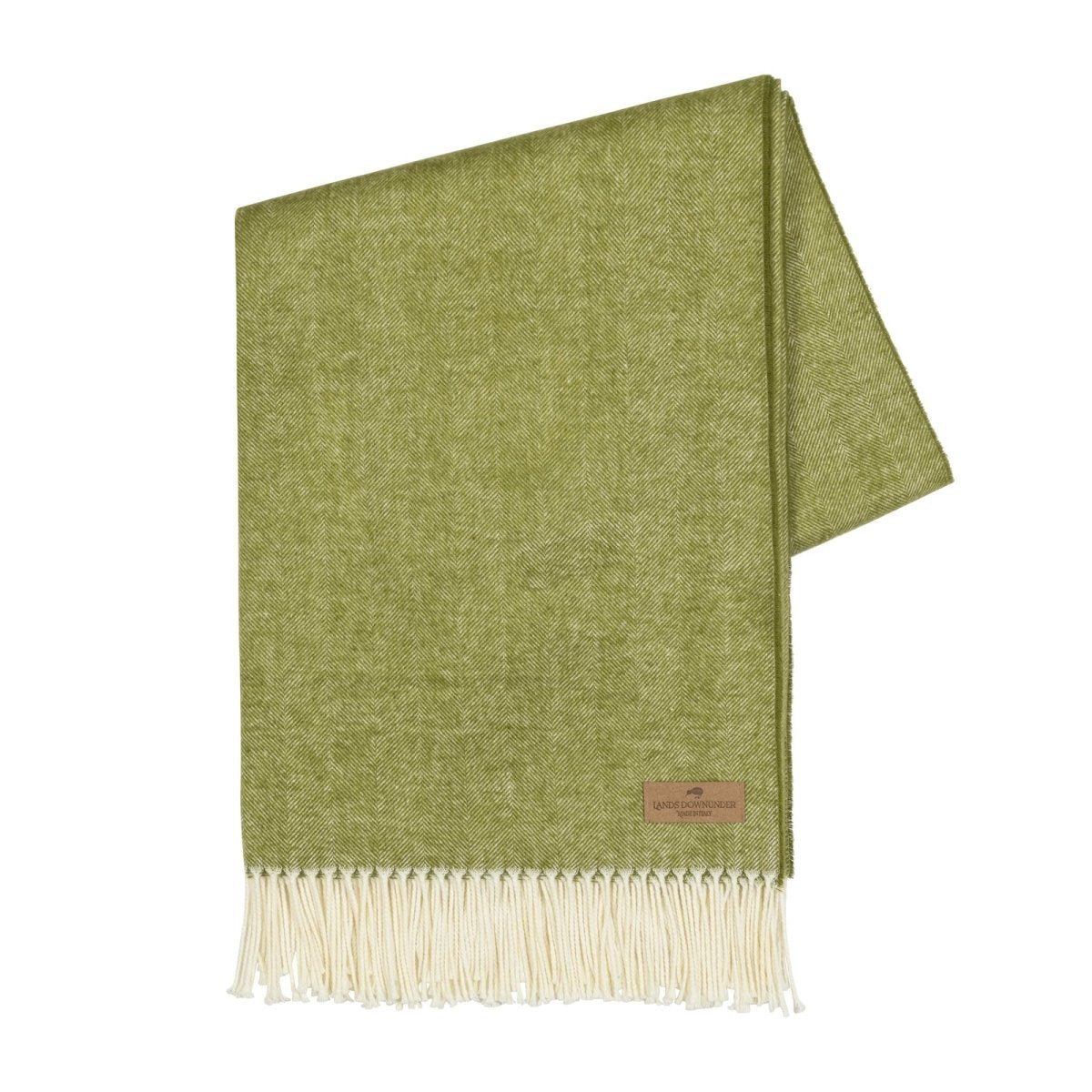 Italian Herringbone Fern Throw by Lands Downunder - Throw Blankets at Fig Linens and Home