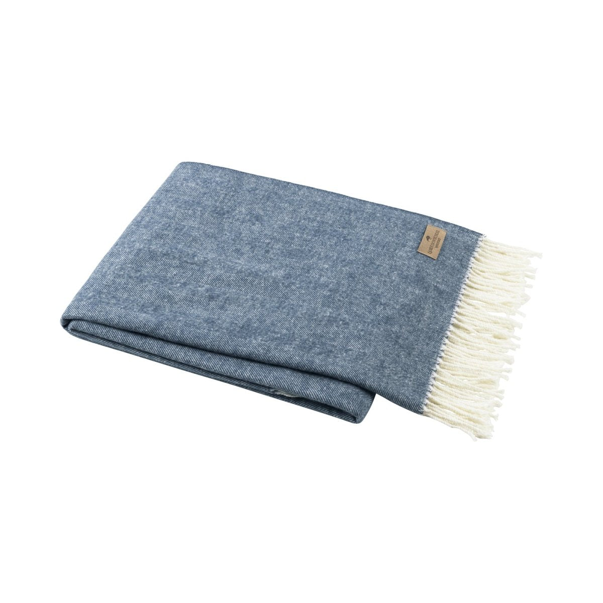 Italian Herringbone Harbor Throw | Lands Downunder throw blankets at Fig Linens and Home - folded