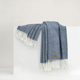 Italian Herringbone Harbor Throw | Lands Downunder throw blankets - casual photo on white riser