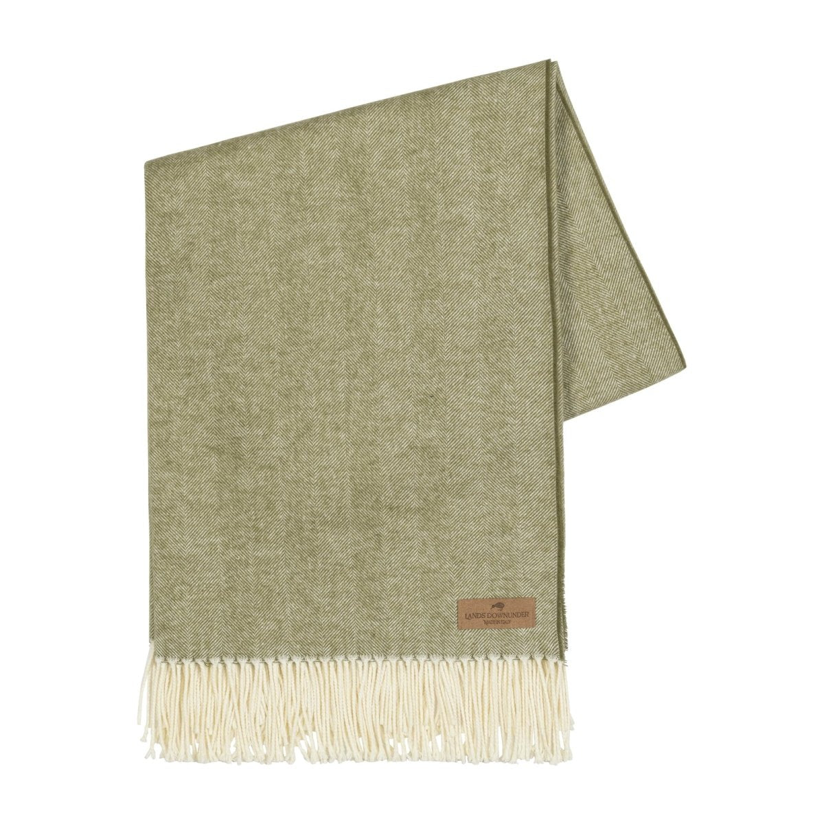 Italian Herringbone Thyme Throw by Lands Downunder - Throw blankets at Fig Linens and Home