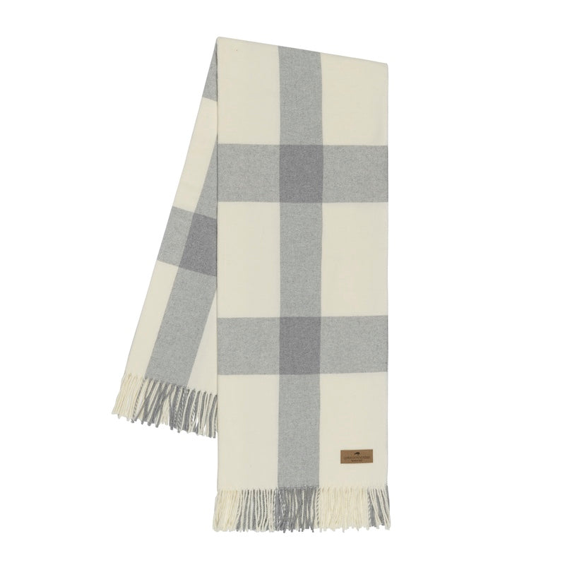 Light Gray Wellington Plaid Throw by Lands Downunder at Fig Linens and Home