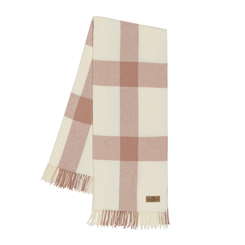 Rose Quartz Wellington Plaid Throw by Lands Downunder at Fig Linens and Home