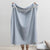 Cashmere Throw - Sky Blue Pinstripe Cashmere Wool Throw by Lands Downunder - Hanging Full View