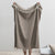 Taupe Pinstripe Cashmere Wool Throw by Lands Downunder - Hanging Full View