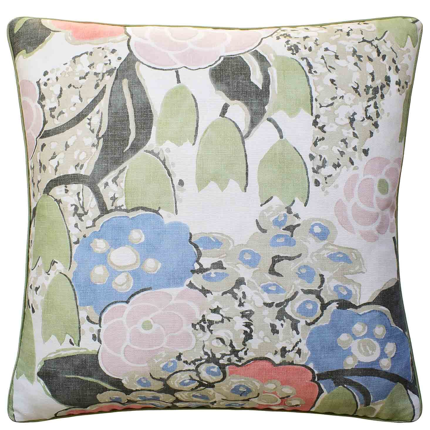 Laura Blush & Green - Throw Pillow by Ryan Studio