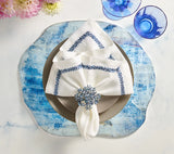 Lazul Blue & Gray Placemat Detail 11 | Kim Seybert at Fig Linens and Home
