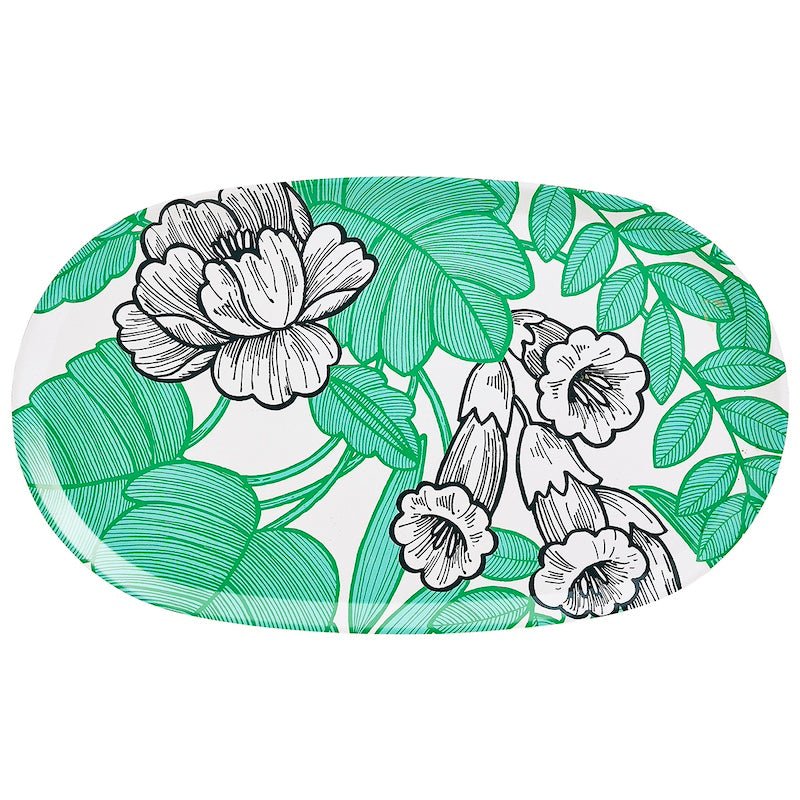 escapade tropicale green tray by le jacquard français