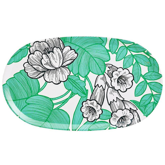 escapade tropicale green tray by le jacquard français