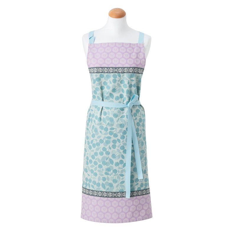 Apron - Le Jacquard Français Cerises blue apron at Fig Linens and Home