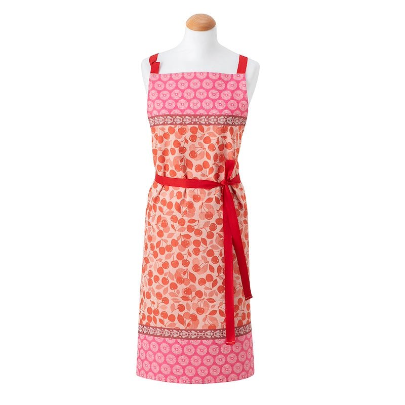 Apron - cerises red apron by le jacquard français