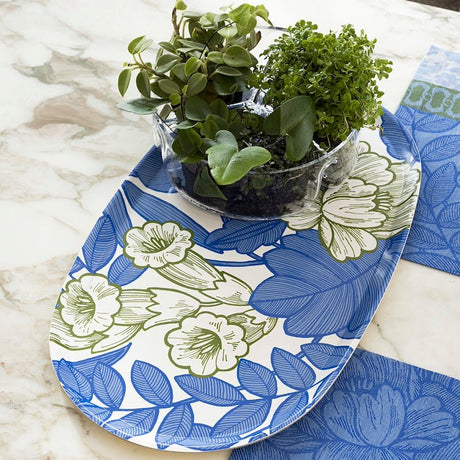 escapade tropicale blue tray by le jacquard français 1