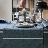 Runner on Table - Armoiries Cerulean Blue Table Linens by Le Jacquard Français