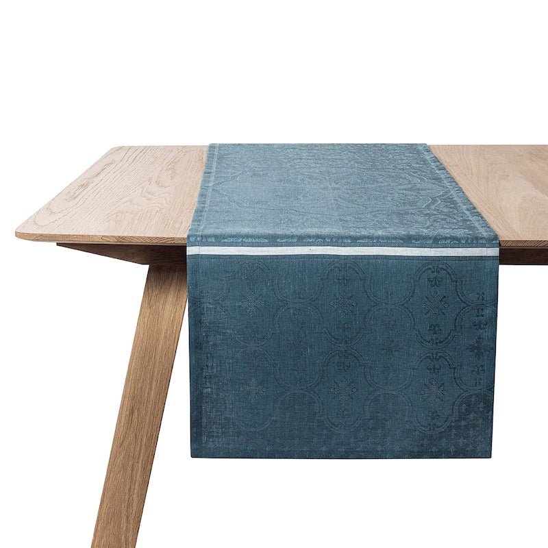 Table Runner - Armoiries Cerulean Blue Table Linens by Le Jacquard Français