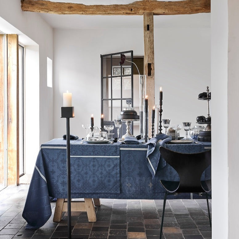 Armoiries Cerulean Blue Table Linens by Le Jacquard Français - Tablecloth