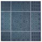 Small square tablecloth - Armoiries Cerulean Blue Table Linens by Le Jacquard Français