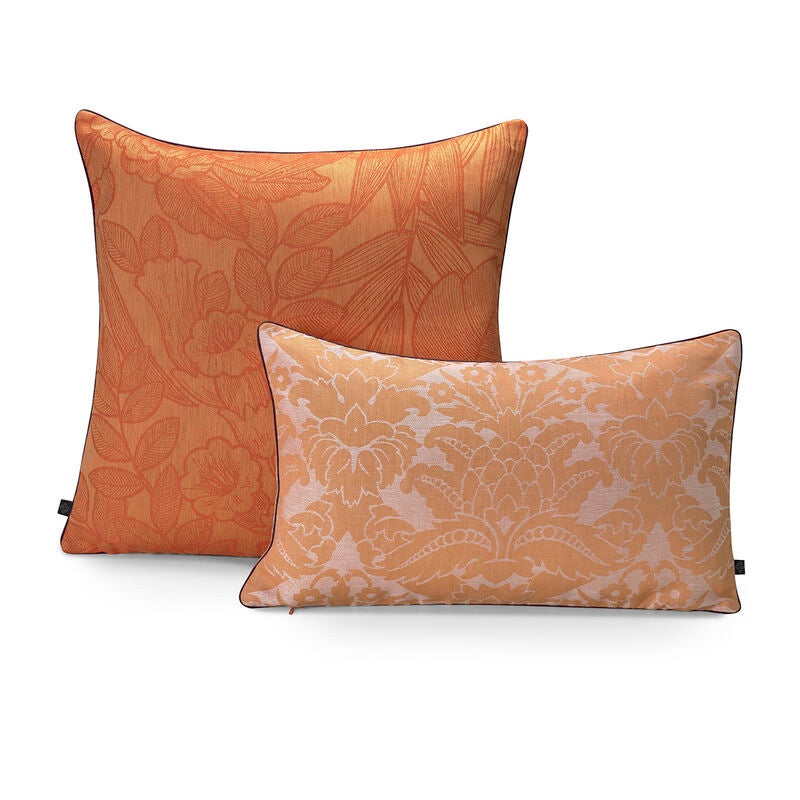 escapade tropicale orange throw pillow by le jacquard français